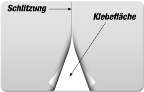 Aufkleber Druck runde Ecken geschlitzt