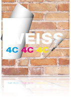 Aufkleber weiss + 4c drucken auf Transparenzfolie