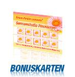 Bonuskarten offen und genutet, Druck einseitig oder beidseitig auf 300g Karton. Alles auf www.47print.com.