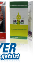 Gefalzte Flyer ab DIN A7 in vielen Größen, Druck beidseitig vierfarbig auf 135g und 170g Bilderdruckpapier. Alles auf www.47print.com.