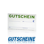 Gutscheine, Druck beidseitig 4-farbig oder 4/1-farbig auf Karton. Bereits ab 1 Stück. Alles auf www.47print.com.