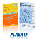 Plakate in den Formaten DIN A3, DIN A2, DIN A1, DIN A0, Druck einseitig einfarbig und vierfarbig, indoor und outdoor, bereits ab 5 Stück! Alles auf www.47print.com.