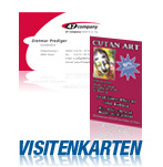 Visitenkarten offen und genutet, Druck einseitig oder beidseitig auf 300g Karton. Alles auf www.47print.com.
