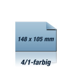 Postkarte A6 einseitiger UV-Lack glnzend: Steifigkeit und Volumen verleihen dieser Postkarte aus Spezialkarton exzellente Formstabilitt.
4/1 farbig (beidseitiger Druck, Vorderseite: CMYK + UV Lack, Rckseite: schwarz)