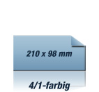 Postkarte DIN Lang einseitiger UV-Lack glnzend: Steifigkeit und Volumen verleihen dieser Postkarte aus Spezialkarton exzellente Formstabilitt.
4/1 farbig (beidseitiger Druck, Vorderseite: CMYK + UV Lack, Rckseite: schwarz)