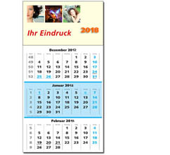 Dreimonats-Kalender 2026 drucken