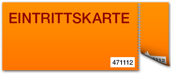 Eintrittskarten drucken mit Nummerierung und Perforation im Querformat