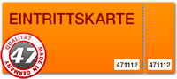 Eintrittskarten drucken mit Perforation und 2x Nummerierung