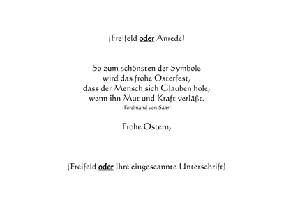 Osterkarten Druck Text Nr. 1 wählen