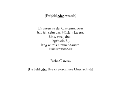 Osterkarten Druck Text Nr. 4 wählen