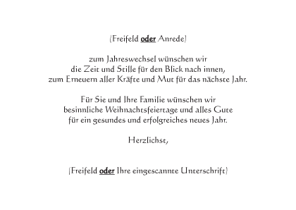 Weihnachtskarten Druck Text Nr. 2 wählen