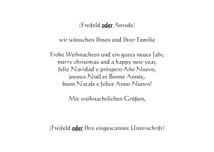 Weihnachtskarten Druck Text Nr. 3 wählen